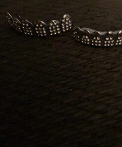 LuReen 14k Gold 6 Teeth Grillz Hip Hop Joker Diamond Top & Bottom Teeth Caps Grillz Set for Teeth Rapper Halloween Costume Cosplay Silver 16 61bG4q17nlL