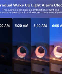 Dekala 【Upgraded】 Arches Gradual Sunrise Alarm Clock with Wireless Charging Bluetooth Speaker White Noise Sleep Sound Machine with Night Light for Adults Touch/App/Button Control Work with Alexa With Wireless Charger & App UPGRADED 24 61bGL hZ0UL 2