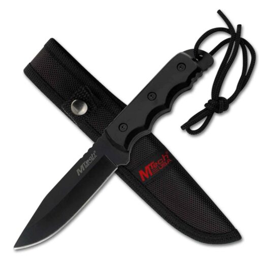 MTech USA MT-20-35 Series Fixed Blade Knife, Black Drop Point Blade, Plastic Handle, 8-Inch Overall