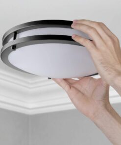 LB72120 LED Flush Mount Ceiling Light, 12 inch, 15W (150W Equivalent) Dimmable 1200lm, 3000K Warm White, Oil Rubbed Bronze Round Lighting Fixture for Kitchen, Hallway, Bathroom, Stairwell 27 61bI6SqtdTL