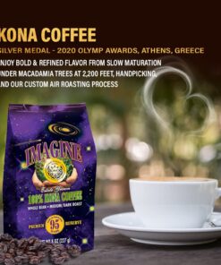 Imagine Kona Organic Coffee Beans | Arabica Kona Beans | Top Grade Air Roasted | Medium Dark Roast | Organic Whole Bean - 8oz 8 Ounce (Pack of 1) 17 61bMnzjHOL