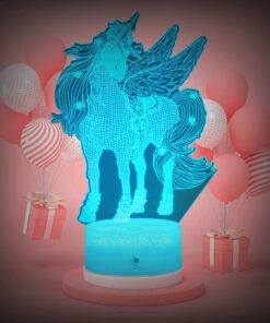 Alternative view of Unicorn Night Light for Kids 7 Colors Changing Unicorn 3D LED Light 3 Modes with Remote Control 3D Illusion Light for Kids Room Home Decor, Birthday Xmas Party Thanksgiving Halloween Unicorns Gifts Light Yellow