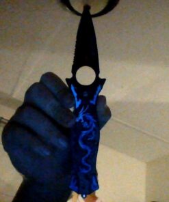 TAC Force TF-707 Series Assisted Opening Folding Knife, Black Half-Serrated Blade, Dragon Handle, 4-1/2-Inch Closed Blue 43 61bPM6qOWQL