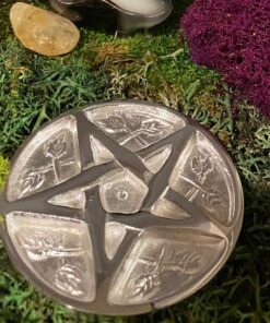 New Age Imports, Inc. - Pentagram Altar Tile Solid Brass with Silver Plating 3-Inches Diameter. 27 61bPOZs95HL