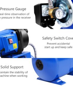 Goplus 1.6HP Shallow Well Pump & Pressure Tank, 1000GPH Garden Water Pump Jet Pressurized for Home Irrigation Garden Lawn, 1200W (Blue) Blue 12 61bPuZ2DogL