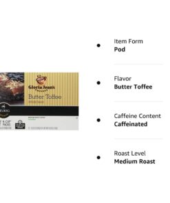 Gloria Jean's Coffees Butter Toffee, Single-Serve Keurig K-Cup Pods, Flavored Medium Roast Coffee, 72 Count 15 61bS3eAfG8L