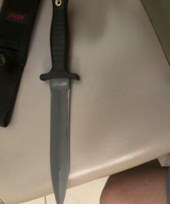 MTECH USA MT-20-77GY Double-Edged Fixed Blade Knife with Black Handle, Grey, 11.25-Inch 32 61bScajq96L