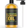 Aria Starr Castor Oil Cold Pressed - 16 FL OZ - 100% Pure Hair Oil For Hair Growth, Face, Skin Moisturizer, Scalp, Thicker Eyebrows And Eyelashes 16 61bTlXGBzJL