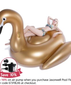 Jasonwell Giant Inflatable Pool Float - Golden Swan Pegasus Pool Floatie Summer Beach Swimming Outdoor Pool Party Lounge Raft Decorations Toys for Adults & Kids Gold Swan 27 61bUI3b4xVL