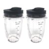2pcs Replacement 18oz Jar cup with Spout Lid for 900w 1000w Nutri Ninja Blender Auto iQ 900w 1000w& Nutri Ninja Blender Auto iQ series BL640/641/BL642/BL642W/BL642Z (2, 18oz) 2 51 61bV3ARrYHL