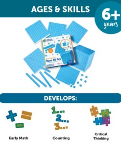 Learning Resources Giant Magnetic Base Ten, Magnetic Base Ten, Use with Magnetic Surfaces or Whiteboards, 131 Piece Set Magnetic Base Ten (Whiteboard) 10 61bWMlItRCL
