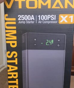VTOMAN X1 Jump Starter with Air Compressor, 2500A Portable Battery Booster(Up to 8.5L Gas/6L Diesel Engines) with 150PSI Digital Auto Tire Inflator, 12V Car Lithium Battery Jump Box Pack Power Charger Gray 36 61bWnZ7hC3L