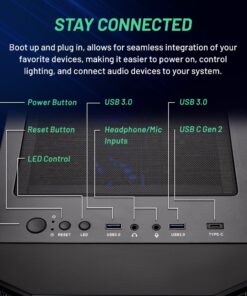 Skytech Gaming Shadow Gaming PC Desktop – AMD Ryzen 5 5600X 3.7 GHz, NVIDIA RTX 4060, 1TB NVME SSD, 16GB DDR4 RAM 3200, 600W Gold PSU, 11AC Wi-Fi, Windows 11 Home 64-bit,Black 5600X | 4060 13 61bXGVfeAGL
