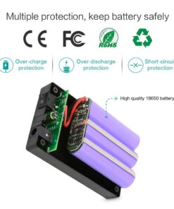TalentCell Rechargeable 12V DC Output Lithium ion Battery Pack for LED Strip/Light/Panel/Amplifier and CCTV Camera with Charger, Multi-led Indicator Black (3000mAh) 20 61bXqNlGkpL