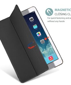 ProCase Smart Case for iPad Air 1st Edition, Ultra Slim Lightweight Stand Protective Case Shell with Translucent Frosted Back Cover for iPad Air 2013 Model (A1474 A1475 A1476) -Black Black 17 61bYbDnjFL