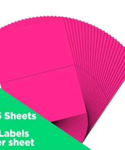 Alternative view of JAM PAPER Shipping Labels - Half Page - 5 1/2 x 8 1/2 - Neon Pink - 50/Pack 5 1/2" x 8 1/2" Labels (Half Sheet)