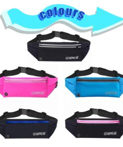 GEARWEAR Running Waist Belt Fanny Pack Phone Holder for iPhone XR XS MAX 8 Plus Runner Pouch Bag Men Women for Workout Walking Fitness Exercise Gym Athletes Hiking BLACK/ 27"-45" 17 61bbjGF7mBL