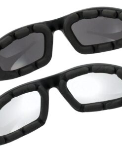 grinderPUNCH Motorcycle Riding Glasses - 2 Pair Smoke & Clear Biker Foam Pad 11 61beuH6J wL