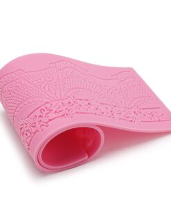 Lace Molds for Cake Decorating, Beasea 5pcs Lace Fondant Molds Silicone Lace Molds, Lace Mats and Molds Pink Flower Pattern Silicone Molds for sugar lace Craft Tools 01.Pink with Floral Style 14 61bfCLbmGQL