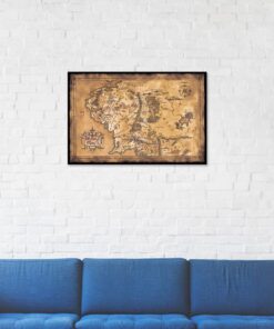 POSTER STOP ONLINE The Hobbit/The Lord of the Rings - Movie Poster/Print (Map of Middle Earth - Limited Dark/Sepia Edition) (Size 36" x 24") (Unframed) Unframed 21 61bfL3Xz7YL