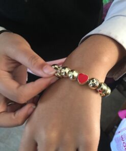 Expression Jewelry Emoticon Charms Bracelet - 18K Gold Plated with 10 Pieces of Interchangeable Enamel Beads 32 61bg26SERL