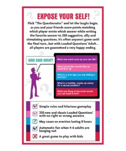 Alternative view of All Things Equal, Inc. ADULT LOADED QUESTIONS, a Rousing Adult Party Game, Over 300 Suggestive, Silly, Stimulating Questions, 4 to 6 Players, for Ages 17 and up