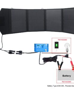 ACOPOWER HY-4x12.5W 12V 50 Watt Portable Solar Panel Kit W/ 5A Charge Controller for RV, Boats, Camping, Sliver 50W 14 61biOXwM6lL
