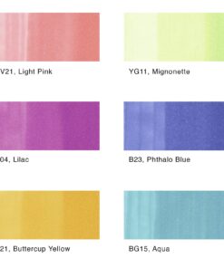 Alternative view of Copic Ciao, Alcohol Markers, 6pc Set, Pastels Pastels - RV21, V04, Y21, YG11, B23 and BG15