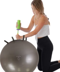 Baby Bump | Birth Ball with Base Legs - Stability/Balance/Stand, Anti-Burst with Pump, Exercise During Pregnancy, Prenatal Fitness, Induces Labor, Soothes Babies - 65 cm - Soft Silver 8 61bkqzh52JL