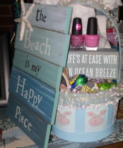 Grasslands Road Wall Starfish GR Beach is My Happy Place Plaque, Medium, White, Blue 41 61blY wG1lL