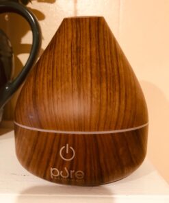 Pure Enrichment PureSpa Natural Essential Oil Diffuser (Natural) – 200ml Water Tank Lasts Up to 10 Hours with Soft Color-Changing Lights and Auto Safety Shut-Off Wood 39 61bm87giaCL