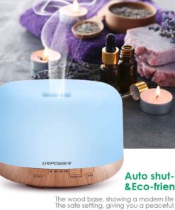 URPOWER 500ml Aromatherapy Essential Oil Diffuser Humidifier Room Decor Lighting with 4 Timer Settings, 7 LED Color Changing Lamp and Waterless Auto Shut-Off A-yellow 22 61bmOUYrh L