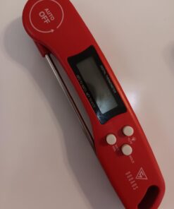 DOQAUS Digital Meat Thermometer, Instant Read Food Thermometer for Cooking, Kitchen Probe with Backlit & Reversible Display, Cooking Temperature Turkey Grill BBQ Candy Light Red 4.6'' Probe 24 61bnvzEC2dL 1