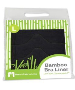 Plush Bamboo Bra Liner (70% Bamboo Rayon + 30% Cotton) - 3-Pack, Large, Black 15 61brcn6498L