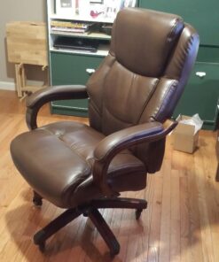 La-Z-Boy Delano Big & Tall Executive Office Chair, High Back Ergonomic Lumbar Support, Bonded Leather, Brown 59 61bs5qFt9NL 1