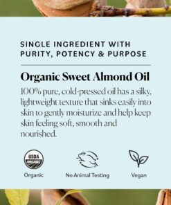 Sky Organics Organic Sweet Almond Oil for Body 100% Pure & Cold-Pressed USDA Certified Organic to Moisturize, Soften & Nourish, 16 fl. Oz 16 Fluid Ounces 28 61btplP aL