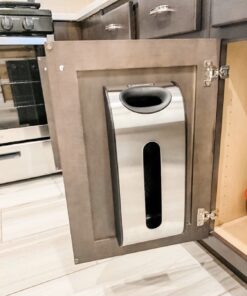 simplehuman Wall Mount Grocery Bag Dispenser, Brushed Stainless Steel 24 61bvPHcjCkL