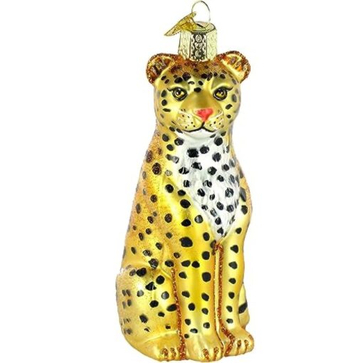 Old World Christmas Ornaments: Wildlife Animals Glass Blown Ornaments for Christmas Tree, Leopard