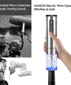 MUNION Electric Wine Opener Automatic Wine Bottle Opener Rechargeable Cordless Stainless Steel Corkscrew with Foil Cutter 11 61bzMyDfmYL