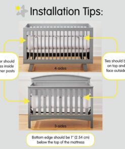 BreathableBaby Breathable Mesh Liner for Full-Size Cribs, Classic 3mm Mesh, Gray (Size 4FS Covers 3 or 4 Sides) 31 61c lcmItlL