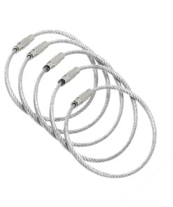 BlueCosto 10x Pure Stainless Steel Strap String Wire Loop for Luggage Tags Keychain Wire Ring Cable 10 Pack 8 61c14GfmbL 1