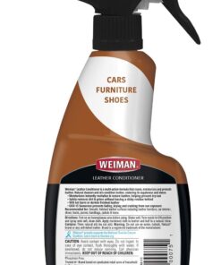 Alternative view of Weiman Leather Cleaner and Conditioner for Furniture - Cleans Conditions and Restores Leather Surfaces - UV Protectants Help Prevent Cracking or Fading of Leather Car Seats, Shoes, Purses 12 Fl Oz (Pack of 1)