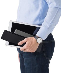 Geyes Portable Folding Wireless Keyboard - BT Rechargeable Full Size Ultra Slim Foldable Keyboard with Kickstand, Aluminum Alloy, Compatible iOS Android Windows Smartphone Tablet and Laptop, Black 608 24 61c1c06F2uL