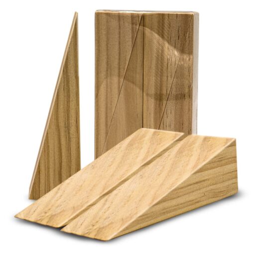Wooden Door Stoppers - Handmade Acacia Wood Door Wedge - Home Security Door Jammer for Bottom of Door - Works for All Floor Types - 8 Pack