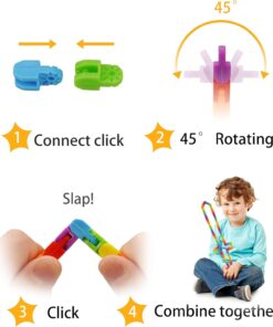 Ganowo Rainbow Fidget Toys Wacky Tracks Snap Click for Kids Students School Finger Sensory Snake Cube Toys Christmas Fidgets Class Gifts for Adults Children Stress Relief ADD ADHD Autism 8 61c3ff1q6CL