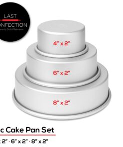 Alternative view of LAST CONFECTION 3-Piece Round Cake Pan Set - Includes 4", 6" and 8" Aluminum Pans 2" Deep 3 Pack - 4", 6", 8" (2" Deep)
