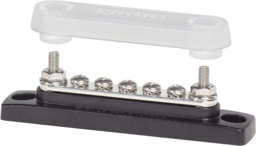 Blue Sea Systems 2314 100 Amp Mini BusBar with 5 screws and a cover 100a - 5 Screw With Cover