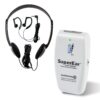 SuperEar Rechargeable Personal Sound Amplifier Model SE9000HP (PSAP) - 50dB Amplifier with Headphones, Earbuds, and Tactile 3 Tone Frequency (Hi-Med-Low) for Adults, Audiologists, Seniors, and Elderly