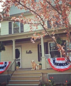 Anley USA Pleated Fan Flag, 3x6 Feet American US Bunting Flags Patriotic Stars & Stripes - Sharp Color and Fade Resistant - Canvas Header and Brass Grommets - United States 3 x 6 Feet Half Fan Banner 3x6 Ft 1pc 25 61c8Ag7lUL