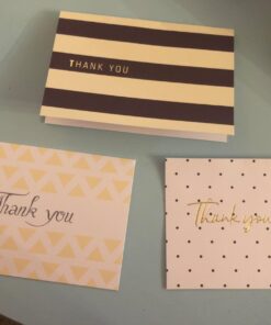 Amazon Basics Thank You Cards and Envelopes, 48 Count, Polka Dot and Stripe 14 61c9A3siLpL